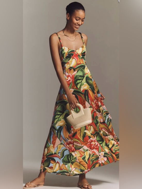 FARM Rio Dresses & Skirts - FARM RIO X ANTHROPOLOGIE SWEETHEART MAXI DRESS Tropical print